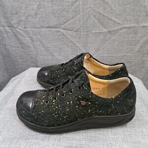 %Finn Comfort Ikebukuro Black Nubuck Glitter Sneaker Women's 7.5 / D10